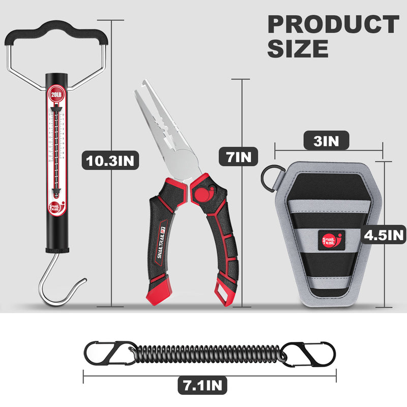 Fishing Pliers 7'' Split Ring Saltwater with 20 lbs Fish Scale